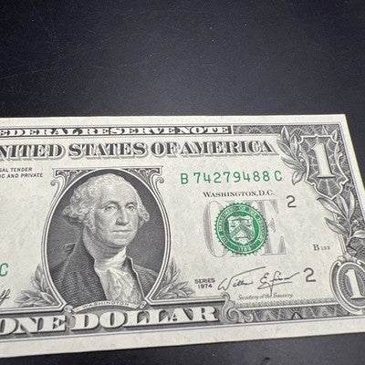 1974 $1 FRN Federal Reserve Note One Dollar Bill CH UNC #488
