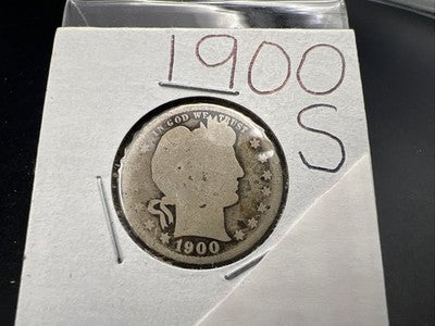 1900 S 25c Barber Silver Quarter Coin AG Circulated SKU#A