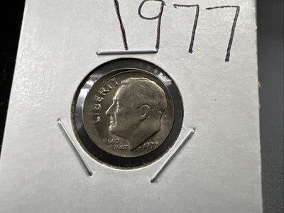Broadstrike Error 1977 P 10c Roosevelt Dime Coin AU About UNC