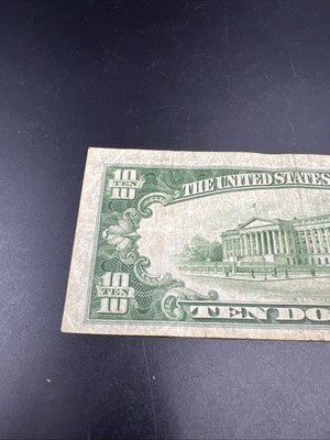 1934 A $10 FRN Ten Dollar Federal Reserve Note New York District Fine Circ #39