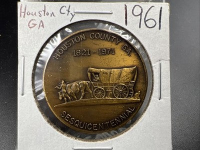 Houston County Georgia Sesquincentennial Metal 1971 (1821-1971)