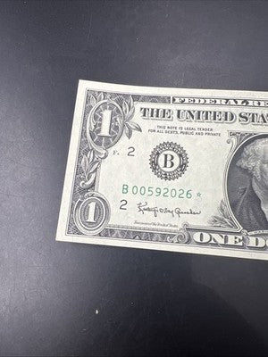 1963 $1 * Star FRN Federal Reserve Note Choice UNC Neat Serial Number #2026