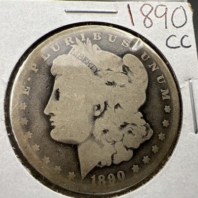1890 CC Morgan Silver Dollar Coin AG About Good Circulated