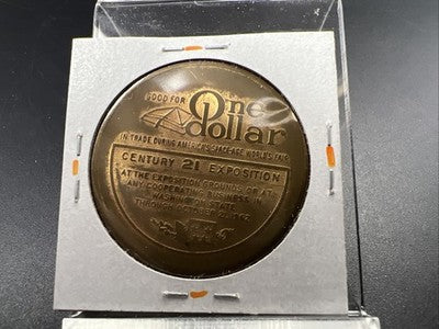 1962 Seattle World's Fair Bronze One Dollar Medal