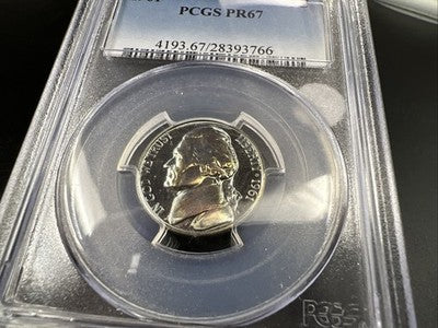 1961 P 5c Jefferson Nickel Proof Coin PCGS PR67 Some toning #6
