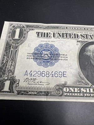 1923 $1 One Dollar Blue Seal Silver Certificate Choice VF Very Fine FR-237 #469