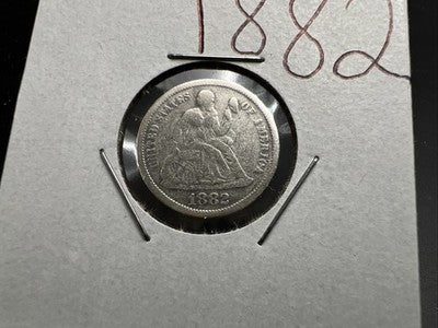 1882 10c Seated Liberty Silver Dime Fine Details Polished Shiny Nice Look
