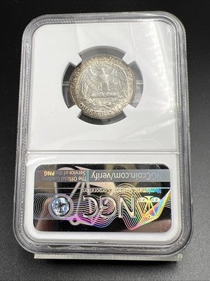 1958 D 25c Washington Silver Quarter Coin MS66 Toned Toner #006 NGC