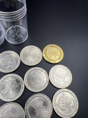 Lot of 20 $1 Casino Dollar Gaming Tokens Metal Circulated Conditions SKU#7547