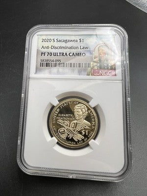 2020 S Sacagawea Anti Discrimination Native Brass Dollar Coin NGC PF70 UCAM #095