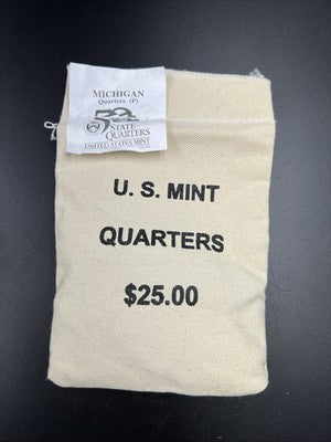 U.S. Mint Bag of 100 2004 P 25c Michigan State Statehood Quarters BU UNC
