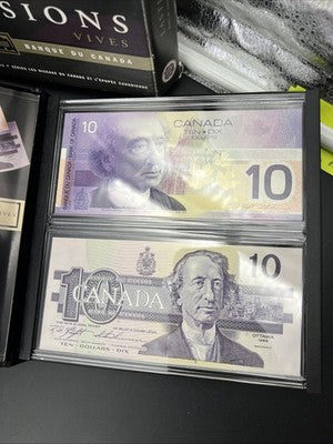 1986-2001 Lasting Impressions Collector's Set- Two Canada $10 Bank Notes