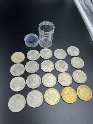 Lot of 20 $1 Casino Dollar Gaming Tokens Metal Circulated Conditions SKU#7548