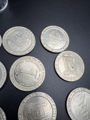Lot of 20 $1 Casino Dollar Gaming Tokens Metal Circulated Conditions SKU#7540