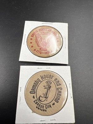 Wooden Nickel Collector's Lot Ormsby House Carson City & Bicentennial 1976