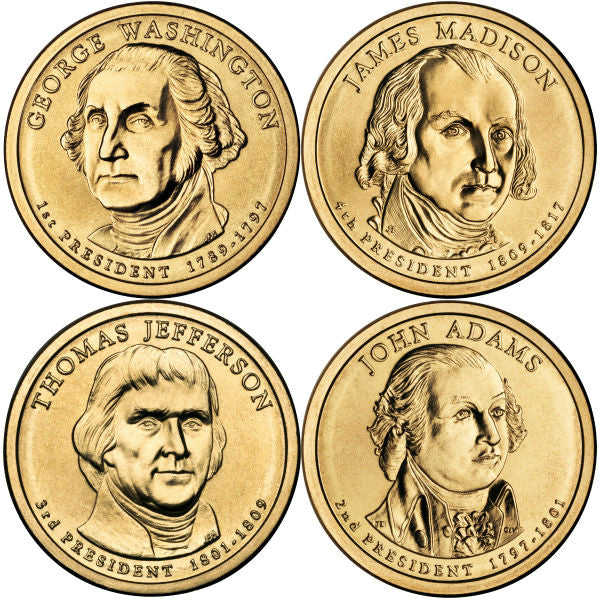 2007 P $1 Presidential Dollar 4 Coin Set