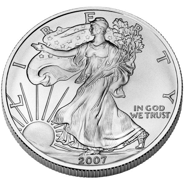 2007 $1 Silver Eagle 1 oz ASE American BU UNC Business Strike Single Coin