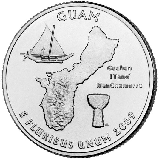 2009 P 25C Guam Territory Territories ATB Clad Quarter Single Coin