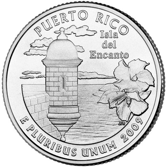 2009 P 25C Puerto Rico Territory Territories ATB Clad Quarter Single Coin