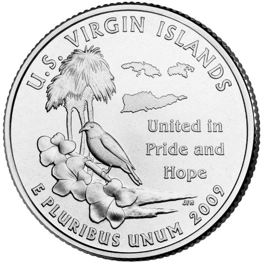2009 D 25C U.S. Virgin Islands Territory Territories ATB Clad Quarter 40 Coin Roll