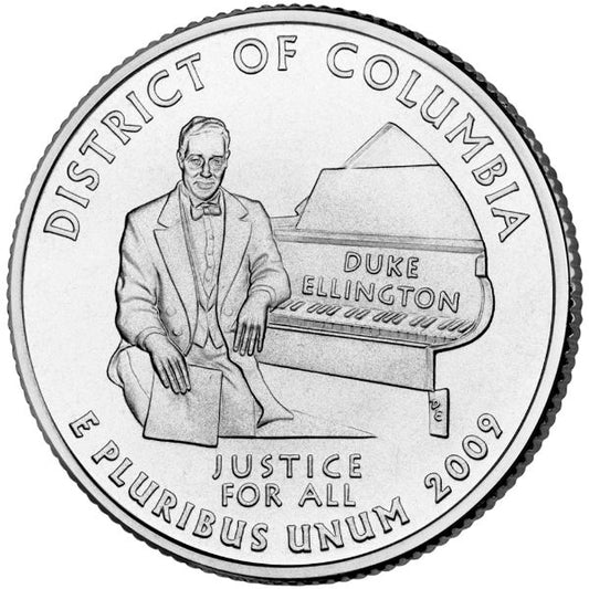 2009 P 25C District of Columbia Territory Territories ATB Clad Quarter Single Coin