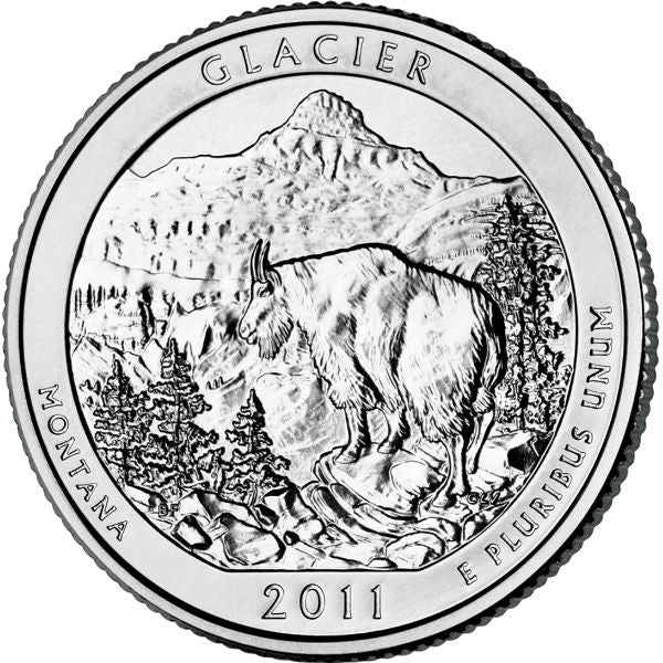 2011 P Glacier National Park (Montana) 40 Coin Roll ATB National Park Quarter
