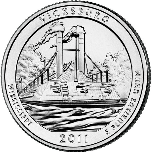 2011 P Vicksburg National Military Park (Mississippi) ATB 25c Quarter America The Beautiful Single Coin