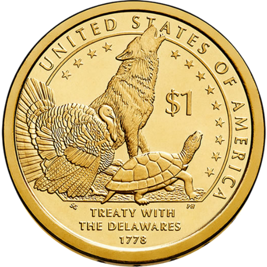 2013 P $1 Native American (Treaty w/the Delawares) Brass "Golden" Dollar Coin