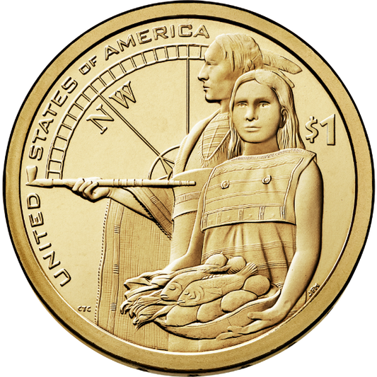 2014 P $1 Native American (Native Hospitality) Brass "Golden" Dollar Coin