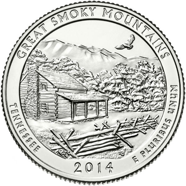 2014 P Great Smoky Mountains National Park (Tennessee) 40 Coin Roll ATB National Park Quarter