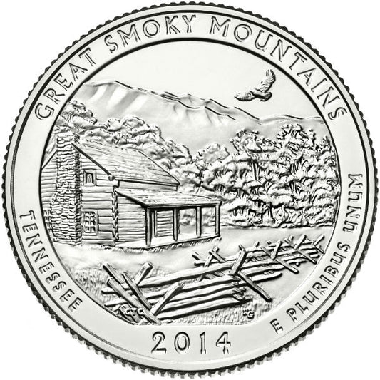 2014 P Great Smoky Mountains National Park (Tennessee) 40 Coin Roll ATB National Park Quarter