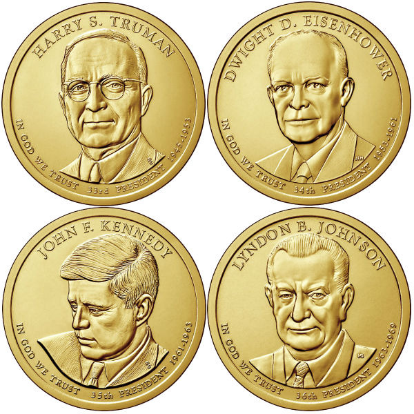 2015P $1 Presidential 4-Coin Set