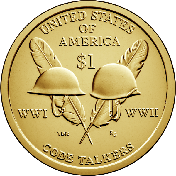 2016 P $1 Native American (Code Talkers) Brass "Golden" Dollar Coin
