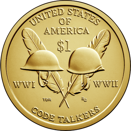 2016 S $1 Native American (Code Talkers) Proof Brass "Golden" Dollar Coin