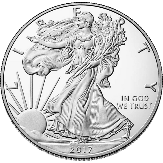 2017 W $1 Silver Eagle 1 oz ASE American BU UNC Business Strike Single Coin