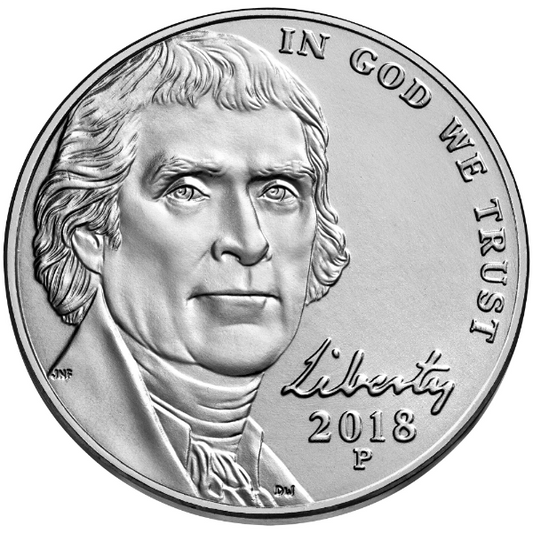 2018 P 5C Jefferson Nickel BU Single Coin