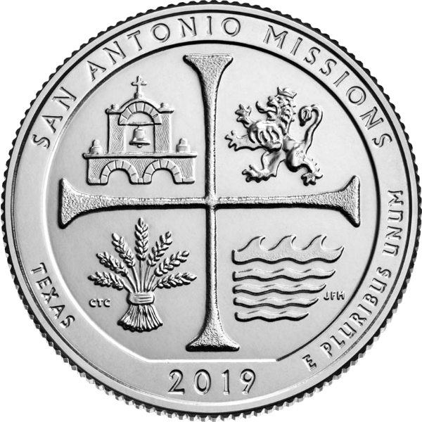 2019 San Antonio Missions National Historical Park (Texas) Coins ATB America The Beautiful Single Coin BU