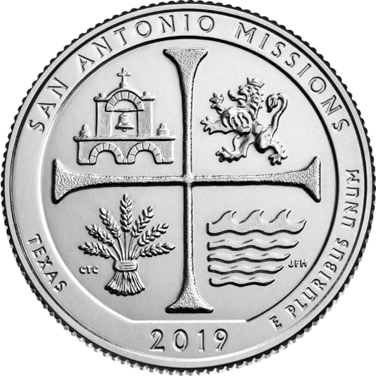 2019 P San Antonio Missions National Historical Park (Texas) ATB America The Beautiful Single Coin BU