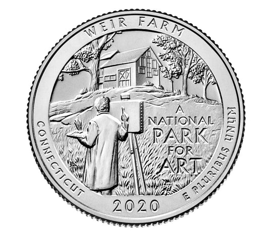 2020 D Weir Farm National Historic 40-Coin Roll ATB America The Beautiful Coin BU