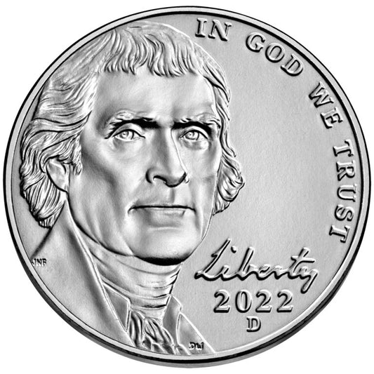 2022 D 5C Jefferson Nickel Single Coin BU