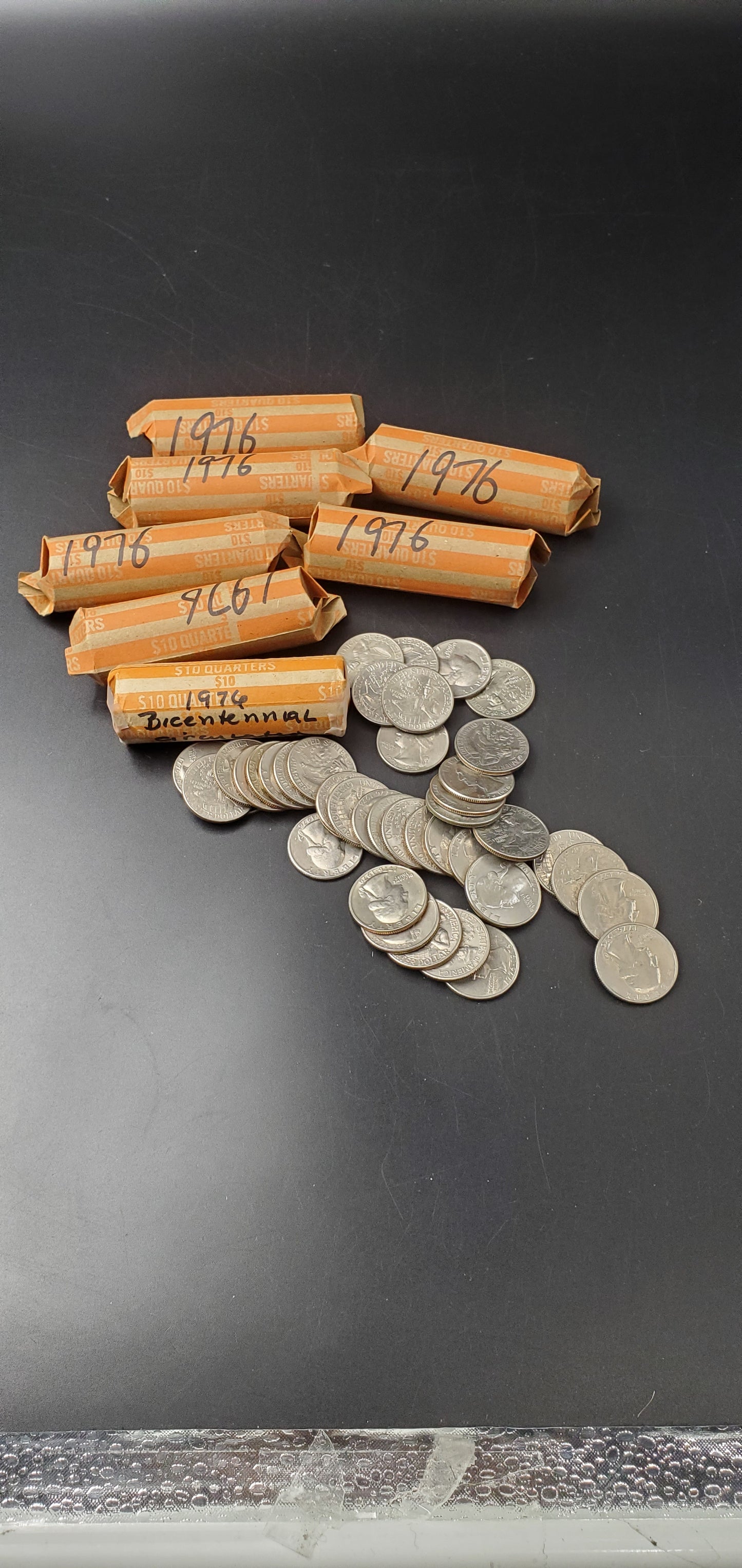 40 Coin 1976 25c Bicentennial Washington Quarter Roll Circulated