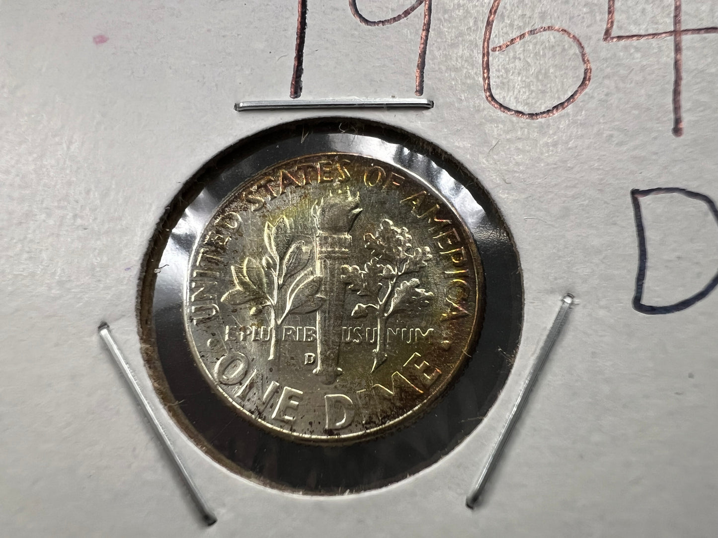 1964 D 10c Roosevelt Silver Dime Coin CH BU PQ Toning Toner #a