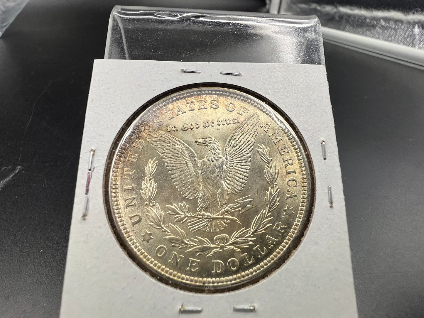 1921 P $1 Morgan Silver Dollar Coin Neat Toning Toner obverse CH BU