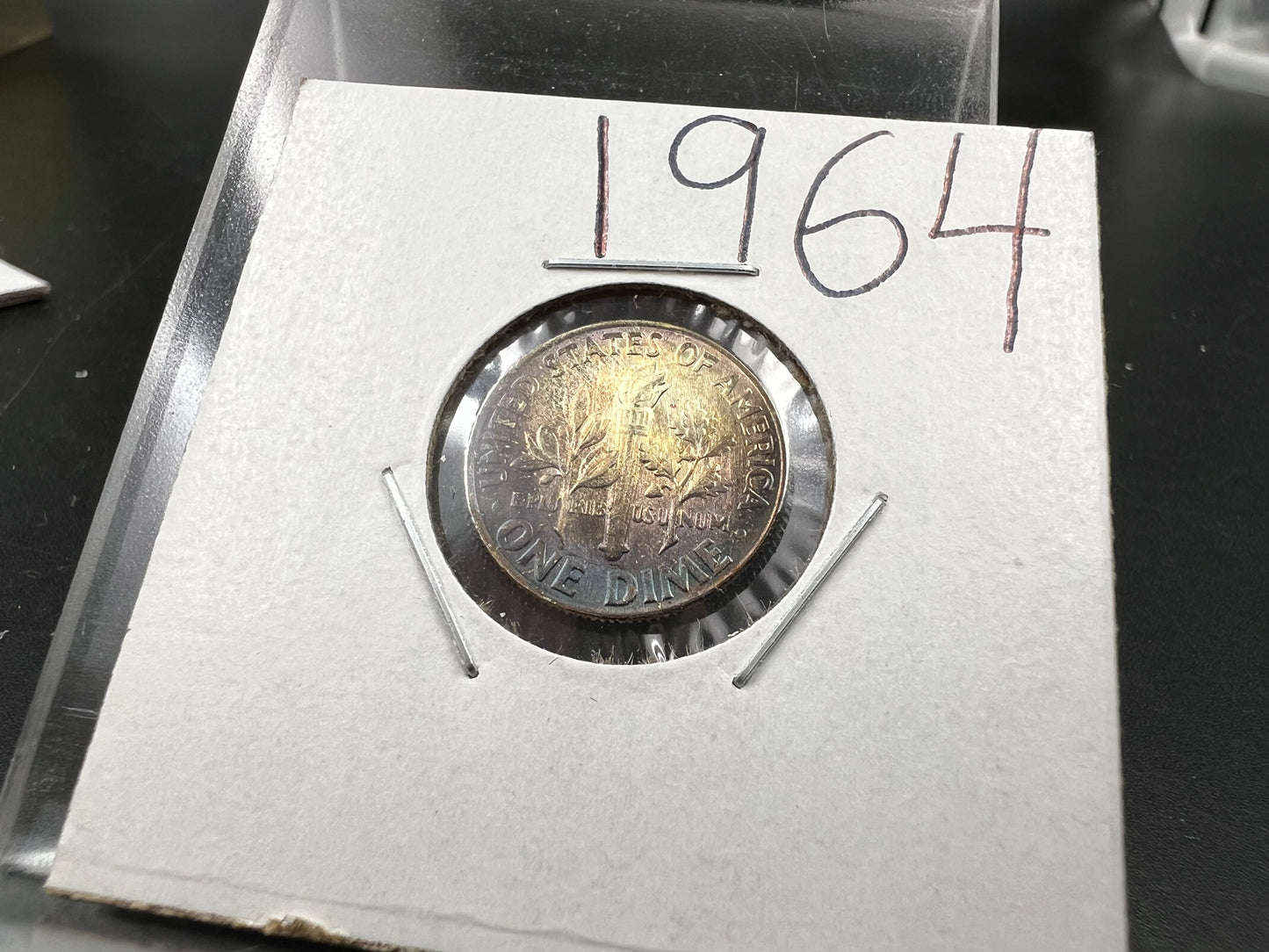 1964 P 10c Roosevelt Silver Dime Coin CH BU PQ Purple Toning Toner #a