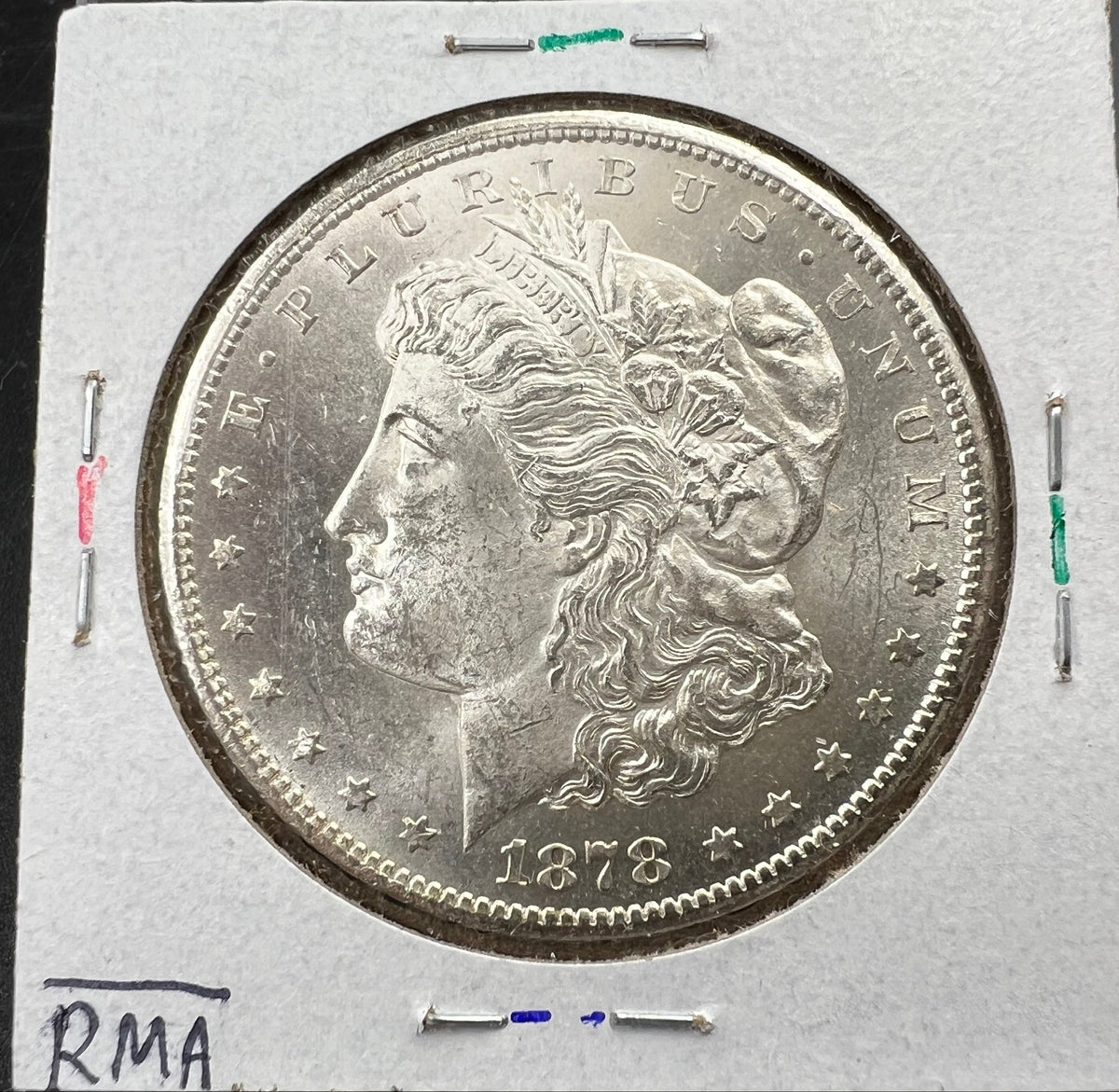 1878 CC Morgan VAM 11 BU Carson City Dollar Coin Lines in Wing Top 100 Vam Variety #B