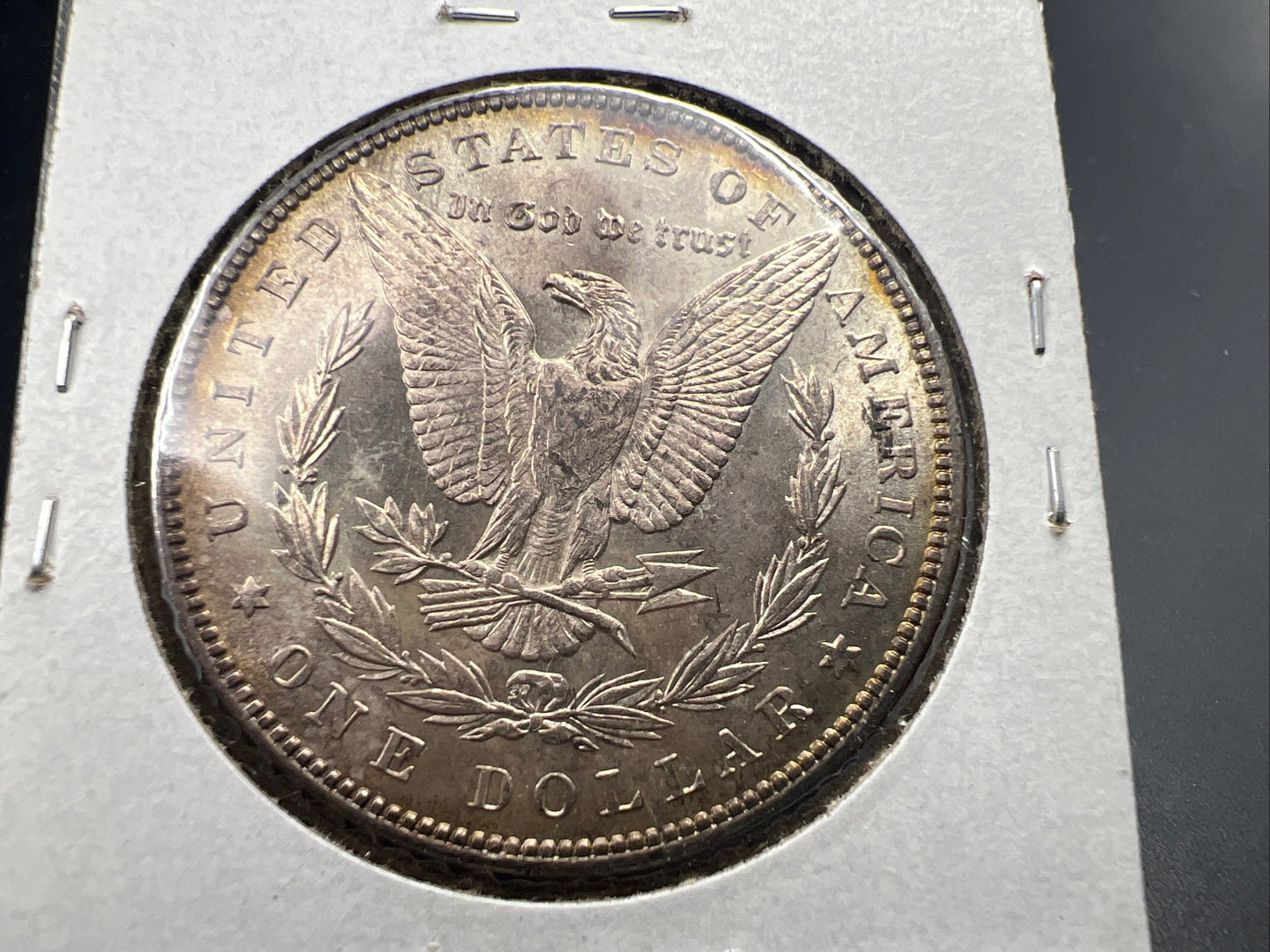 1887 P $1 Morgan Silver Dollar Coin AU About UNC Nice Amber Toning Toner Obverse