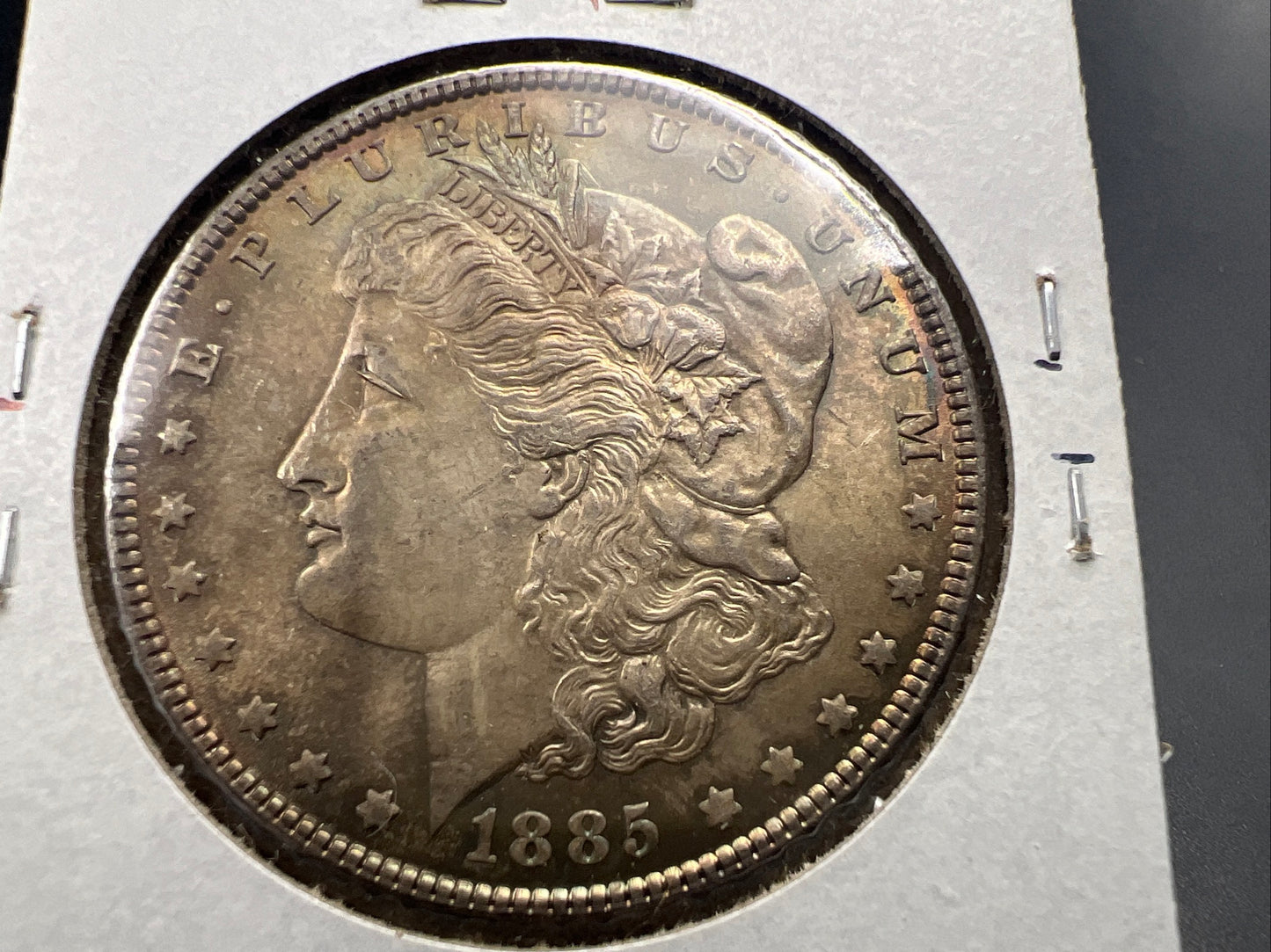 1885 P $1 Morgan Silver Dollar Coin Choice AU About UNC Neat Toning Toner