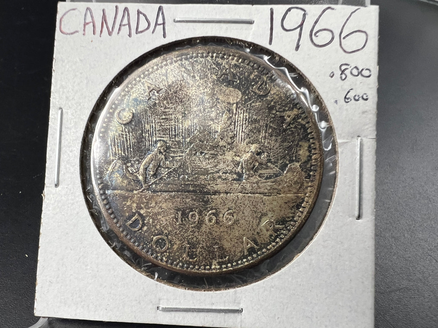 1966 Canada 80% Silver Dollar Coin PQ Toning Toner CH BU UNC