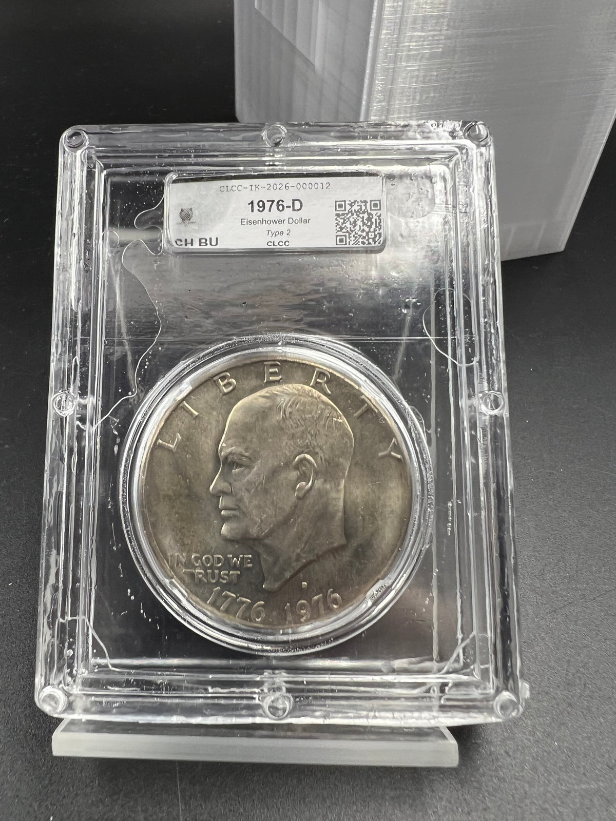 1976 D Type 2 $1 Ike Eisenhower Clad Dollar Coin CLCC CH BU #12