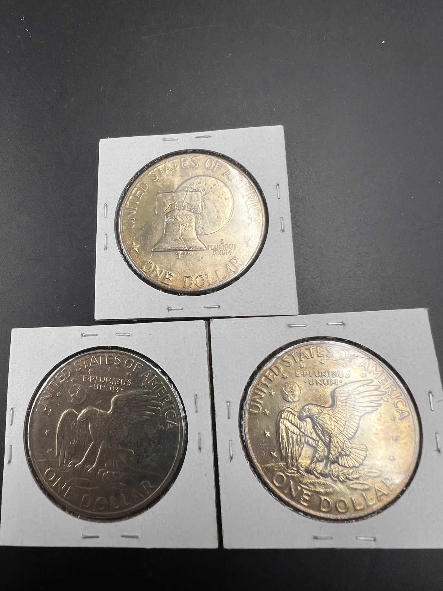 Toner Trio Ike Eisenhower Copper Nickel Dollars CH AU / BU 1972 P & D & 1976 Type 2 $1 Coins